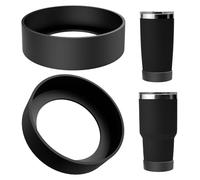 Linkidea - Paquete de 2 protectores de botellas compatibles con vasos y jarras de viaje YETI de 20 oz/30 oz, protector inferior de silicona antideslizante para botellas de agua (negro)