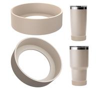 Linkidea - Paquete de 2 protectores de botellas compatibles con vasos y jarras de viaje YETI de 20 oz/30 oz, protector inferior de silicona antideslizante para botellas de agua (Champán)