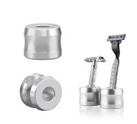 Linkidea Paquete de 2 Soportes de Seguridad para maquinilla de Afeitar, diámetro de Apertura de 18,5 mm, Soporte de Afeitado para Hombre, de aleación de Aluminio, para encimeras de baño, Color