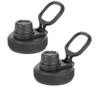 Linkidea Paquete de 2 tapas de botella de agua de boca ancha con asa compatible con Hydro Flask de boca ancha de 12/16/18/20/32/40/64 onzas, tapa de boquilla de repuesto para botella de agua (negro)