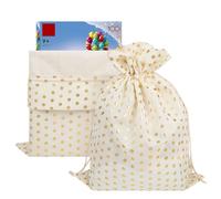 Linkidea Paquete de 4 bolsas de regalo reutilizables no tejidas con cordón, cierre de cordón, almacenamiento de tela para cumpleaños, Navidad, regalos de fiesta, compatibles con LEGO (patrón de rayas)
