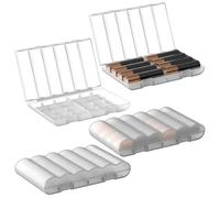 Linkidea Paquete de 4 cajas organizadoras de baterías AAA, estuche de viaje portátil impermeable, con capacidad para 8 pilas AAA, almacenamiento para accesorios del hogar y de viaje (transparente)