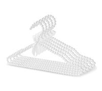 Linkidea Paquete de 5 Perchas de Ropa con Cuentas de Perlas, Perchas de plástico Elegantes para Ropa de Vestir, Pantalones, Organizador de Almacenamiento de Abrigos de Armario Perchas estándar