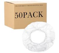 Linkidea Paquete de 50 fundas grandes de polietileno elástico transparente compatible con bandeja de horno de 13 x 18 pulgadas, tapas reutilizables resistentes a fugas para prueba de masa y