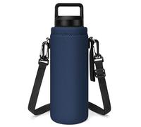 Linkidea Porta botella con correa, compatible con YETI Rambler 26 oz, bolso bandolera para botella de agua con correa de hombro, Azul marino