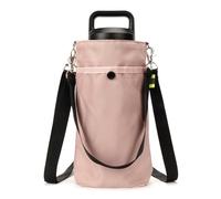 Linkidea Portabebidas con correa compatible con Hydroflask de boca ancha de 20oz/32oz y botella YETI Rambler de 18oz/26oz. Bandolera con bolsillo para teléfono. Rosa