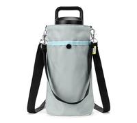 Linkidea Portabebidas con correa compatible con Hydroflask de boca ancha de 20oz/32oz y botella YETI Rambler de 18oz/26oz. Bandolera con bolsillo para teléfono. Gris