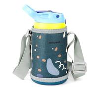 Linkidea Portabotellas Base rígida y Correa, Compatible con CamelBak de 350 ml/390 ml, Contigo de 390 ml y Bandolera con Correa para el Hombro. (Azul Océano)