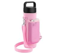 Linkidea Portabotellas con Correa para el Hombro, Compatible con Botellas Yeti Rambler de 26 oz y Yonder de 25 oz. Bolsa Bandolera con Bolsillo de Malla para teléfono, Color Rosa