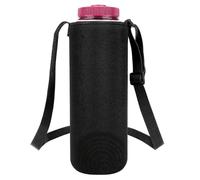 Linkidea Portabotellas de agua con correa compatible con botellas Nalgene Sustain de boca ancha de 48 onzas, soporte de neopreno para bolsa de agua, correa para el hombro (negro)