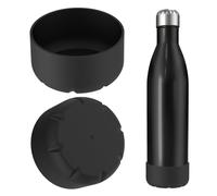 Linkidea Protector de botella de agua (paquete de 2), compatible con botellas de Coca-Cola Original de 25 oz, BJPKPK y Konokyo de 25 oz. Protector de silicona (negro)