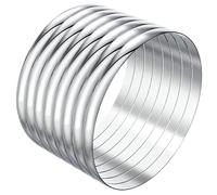 Linkidea Pulseras de talla grande para mujer, juego de 8 pulseras redondas extragrandes, 3.1 pulgadas de diámetro, XX-Large, Acero inoxidable, No es una piedra preciosa