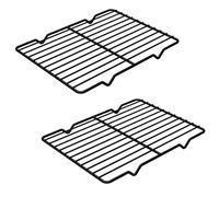 Linkidea - Rejilla metálica para Enfriar (Paquete de 2), Rejilla Rectangular de Acero Inoxidable para Hornear, Apta para Horno, para Asar en bandejas Desechables. (Negro, 8" x 10")