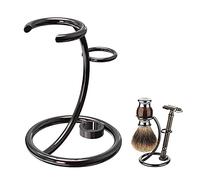 Linkidea Soporte de cepillo de afeitar de ducha, soporte de la navaja de afeitar de seguridad, compatible con Vikings Blade Chieftain, navaja de afeitar Emperador Augusto (níquel cepillado)