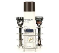 Linkidea - Soporte de escritorio de acero inoxidable para afeitadora de ducha, soporte para gel de afeitar con base antideslizante, compatible con Gillette Fusion ProGlide, Mach 3 y Harry's 5 Blade