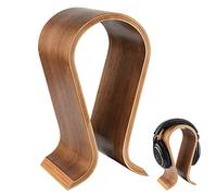 Linkidea Soporte de Madera para Auriculares Omega/Colgador de Auriculares de Madera/Soporte de Madera para Auriculares/Colgador de Escritorio para Auriculares Omega, Acabado de Madera de Nogal