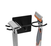 Linkidea Soporte de maquinilla de afeitar de acero inoxidable, soporte de seguridad DE para pared, compatible con Gillette Fusion 5, Sensor 3, Labs Special NFL Series, Merkur 23C (negro)