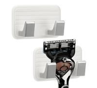 Linkidea - Soporte de pared para afeitadoras (2 unidades), compatible con GilletteLabs con barra exfoliante, NFL Patriots, NFL Bears y NFL 49ers (blanco)