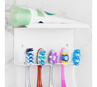 Linkidea - Soporte de Pared para Cepillo de Dientes eléctrico de Aluminio, dispensador de Pasta de Dientes y Cepillo de Dientes eléctrico Autoadhesivo para baño, Ducha, baño