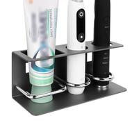 Linkidea Soporte de Pared para Cepillo de Dientes eléctrico para baño, Organizador de cepillos de Dientes Autoadhesivo de Aluminio Compatible con Oral-B iO Series, Philips Sonicare (Negro)