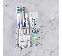 Linkidea Soporte de Pared para Cepillo de Dientes para baño, Soporte de Acero Inoxidable para Cepillo de Dientes eléctrico, Pasta de Dientes, maquinilla de Afeitar, Autoadhesivo/encimera Organizador