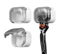 Linkidea - Soporte de pared para maquinilla de afeitar (2 unidades), resistente al agua, compatible con Gillette Fusion 5, Labs con barra exfoliante, Dorco Pace 6 Pro y Harry's 5 Blade (gris)