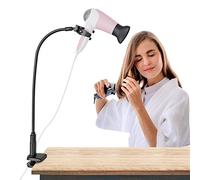 Linkidea Soporte Giratorio 360 Grados para Secador de Pelo, Manos Libres, Cuello de Cisne Con Abrazadera para Aseo de Perros y Gatos, Salón