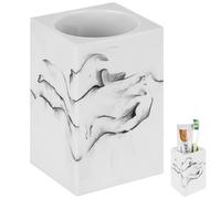 Linkidea Soporte Manual de encimera para Cepillo de Dientes para baño, Soporte de Resina para Pasta de Dientes, Organizador de tocador Compatible con Colgate ExtraClean, Oral-B CrossAction (Blanco)
