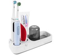Linkidea Soporte para cepillo de dientes de encimera, soporte de cepillo de dientes de diatomita para cepillo de dientes manual, pasta de dientes, maquinilla de afeitar, organizador de tocador