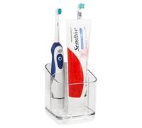 Linkidea Soporte para cepillo de dientes eléctrico para baño, organizador de plástico para pasta de dientes, soporte de pared de 3 ranuras compatible con Oral-B iO, Philips Sonicare ProtectiveClean