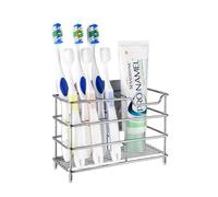 Linkidea Soporte para Cepillo de Dientes para Ducha, baño, Acero Inoxidable, Soporte de Almacenamiento para cepillos de Dientes, Montaje en Pared/encimera, Organizador de 7 Ranuras Compatible con