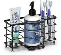 Linkidea Soporte para Cepillo Dientes eléctrico, Soporte Organizador Almacenamiento baño Acero Inoxidable, encimera ventilada, 6 Ranuras para Pasta Dientes, Limpiador, Peine, maquinilla de Afeitar