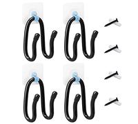 Linkidea VR - Estante de almacenamiento para auriculares, adhesivo ajustable para montar en la pared, para monopatín o sombrero de vaquero Black(4pcs)