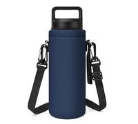 Linkidea Yeti - Correa de Soporte para Botella de Agua Compatible con Yeti Rambler Chug Cap/Tapa con pajilla, Bolsa de Transporte aislada de Neopreno con Correa para la (Azul Marino)