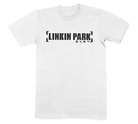 Linkin Park - Camiseta Logotipo de Corchete de Algodón para Adultos Unisex (M) (Blanco)