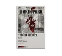 Linkin Park Hybrid Theory - Póster limitado firmado con portada de álbum, pósteres de portada musical, pop hip hop, rap, cantante, estrella, música, lienzo estético, arte de pared para niñas y niños,
