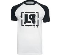 Linkin Park LP Logo Hombre Camiseta Blanco-Negro XXL 100% algodón Vorne Bedruckt Regular