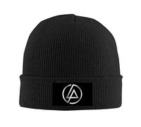 Linkin Park Rock Band (2) Gorro de punto cálido con logotipo de platino, color negro