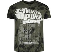 Linkin Park Spray Collage Hombre Camiseta Verde L 100% algodón Vorne Bedruckt, Hinten Bedruckt Regular
