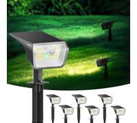 Linkind 2 en 1 Luz Solar con Sensor de Movimiento,3000K & 6500K,60-LEDs Lampara Solar Exterior Para Jardín con indicador de carga, Impermeable IP67,6 Piezas