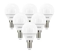 Linkind Bombilla LED E14 4.9W Equivalente a 40W, Luz Cálida 3000K, 470 Lúmen, Bombillas Esféricas con Casquillo Fino, CA 220 - 240V, No regulable, Paquete de 6…