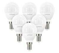 Linkind Bombilla LED E14, Luz Cálida 2700K 806lm, 7.2W Equivalente a 60W, Bombillas Esféricas P45 con Casquillo Fino, CA 220 - 240V, No regulable, Paquete de 6