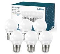 Linkind Bombilla LED E27 P45 Golf, 3,4W equivalente a 40W, luz blanco Fredda 6500K, 470 Lúmenes No Regulable, paquete de 6