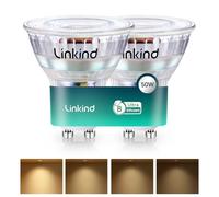 Linkind Bombilla LED GU10 ultraeficiente y regulable, 2,5 W equivalentes a 50 W, luz blanca cálida de 2700 K, Bombilla de bajo consumo, 415 lm, Bombilla LED GU10 Clase B,paquete de 2
