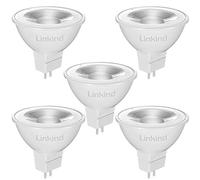 Linkind Bombilla LED GU5.3 MR16 12V, Blanco Cálido, 5W Equivalente 50W Bajo Consumo, 2700K 520 Lúmenes, Ángulo de haz estrecho 36 ° Spotlight, AC/DC 12V, No regulable, Pack de 5