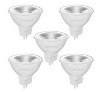 Linkind Bombilla LED GU5.3 MR16 12V, Blanco frío, 5W Equivalente 50W Bajo Consumo, 5000K 520 Lúmenes, Ángulo de haz estrecho 36 ° Spotlight, AC/DC 12V, No regulable, Pack de 5