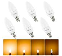 Linkind Bombilla regulable E14 forma de vela B35, equivalente a bombilla de 40W, Bombillas Casquillo Fino 4.2W 470lm 2700K blanco cálido, CA220 - 240V, 6