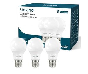 Linkind Bombillas de rosca E27 de 8 W, luz diurna de 5000 K, bombilla LED E27, equivalente a 60 W, 840 lm, bombilla LED de rosca grande, bombillas ES GLS de ahorro de energía para lámparas, no