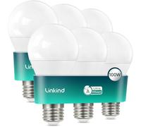 Linkind Lámpara LED E27 Ultraeficiente 1521 lm，7,2 W = 100 W, Blanco neutro 4000 K,Clase de eficiencia energética A,No regulable, Bombilla de bajo consumo A60 E27,paquete de 6