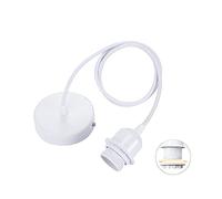 Linkind Portalámpara E27 de Metal Para Lámparas Colgante, Casquillos para Bombillas con Cable Ajustable 100 cm, Compatible con Pantalla de Lámpara de Techo (Blanco)